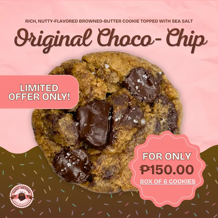 Static ad: Original Choco-Chip limited offer, box of 6 for ₱150
